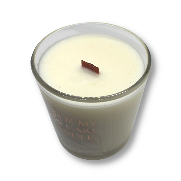 SUGAR GRACE CO Self-Care Candle top of candle with wick showing