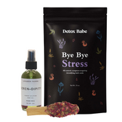 The POSITIVE VIBES Self-Care Bundle with an essential oils body oil spray, a smudge pop, and a bath soak.